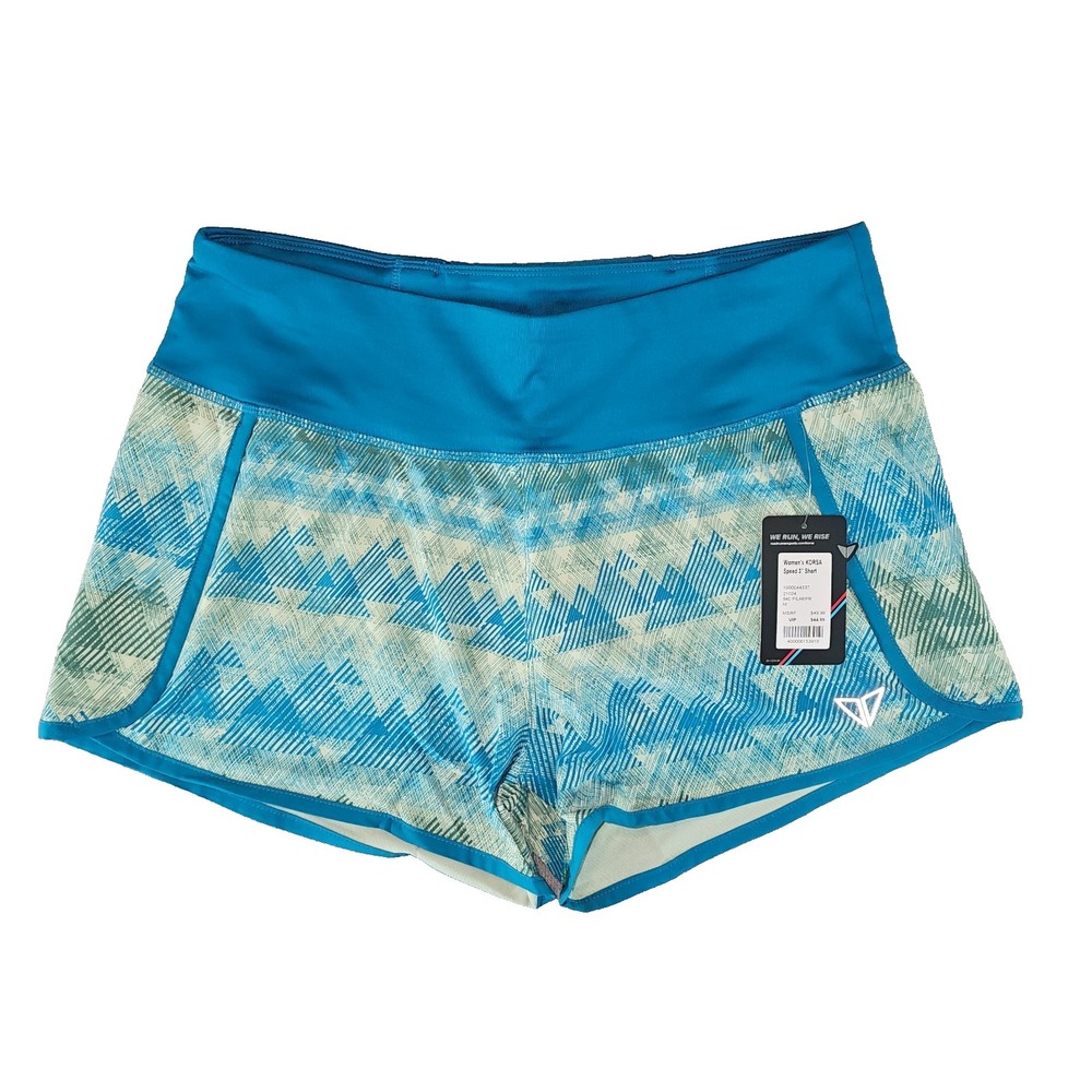 KORSA Women's Speed 3" Shorts Medium Walking Activewear Blue Green NWT